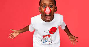 child with red nose
